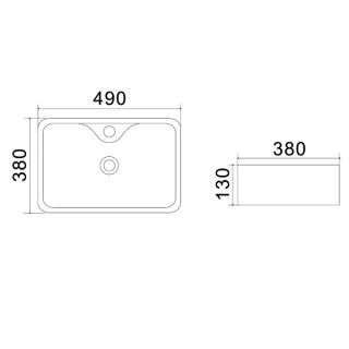 Раковина накладная Azario 49х38х13 фаянс (AZ4569A)